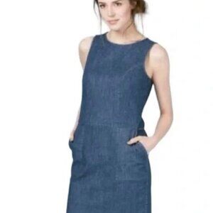 Boden Dark Blue Denim Sleeveless Mini Sheath Dress